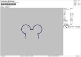 Mickey Ear Embroidery File 6 sizes