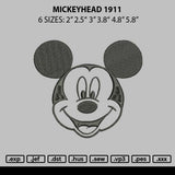 Mickeyhead 1911 Embroidery File 6 sizes