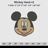 mickey head v2 Embroidery File 6 size
