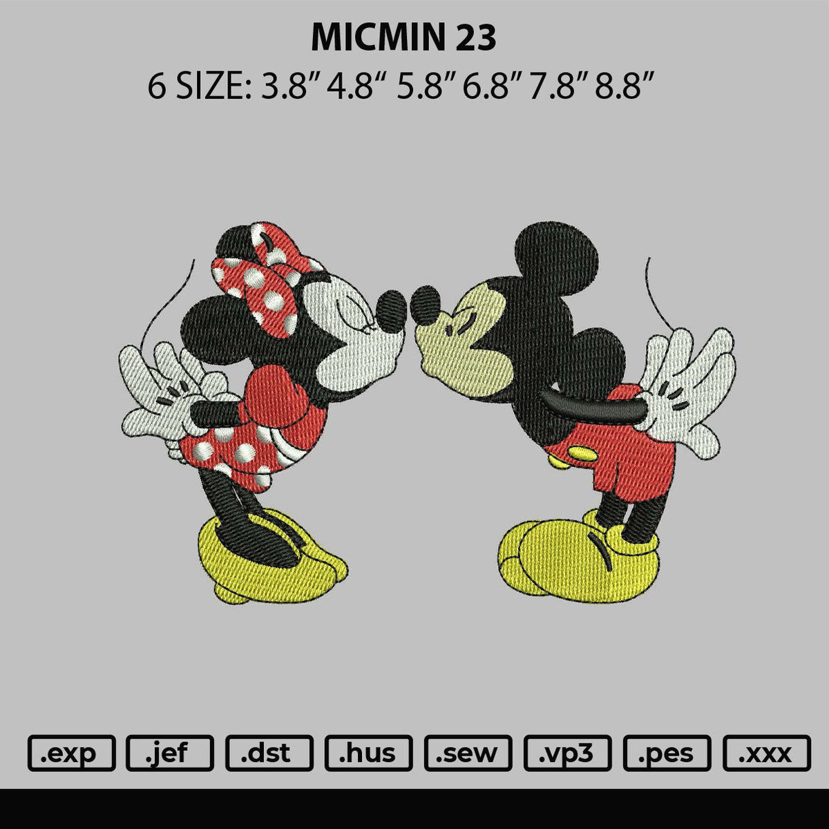 Micmin 23 Embroidery File 6 sizes