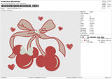 mickey minnie ribbon Embroidery File 6 size