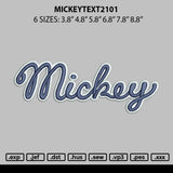 Mickeytext 2101 Embroidery File 6 sizes