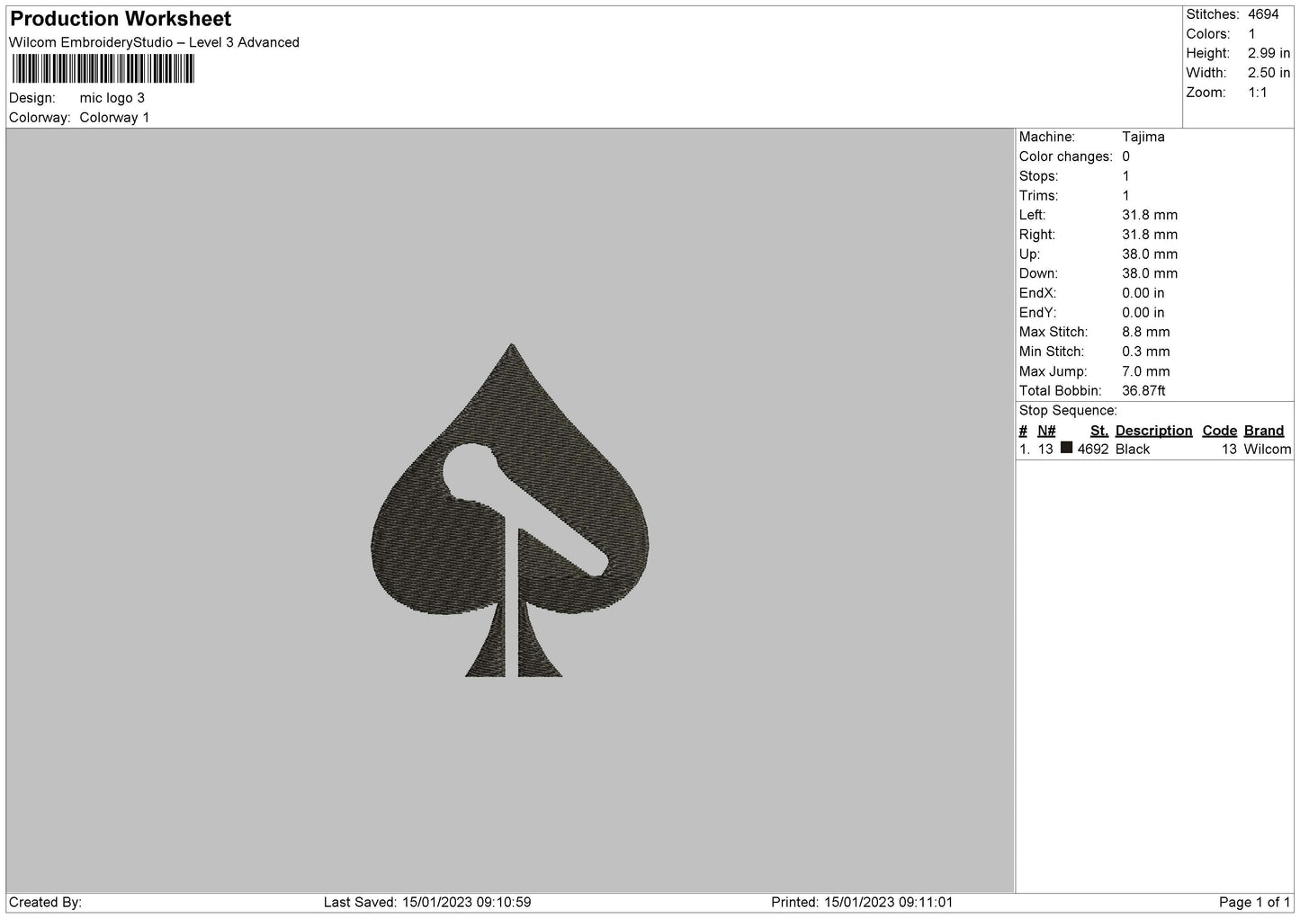Mic Logo Embroidery File 6 sizes