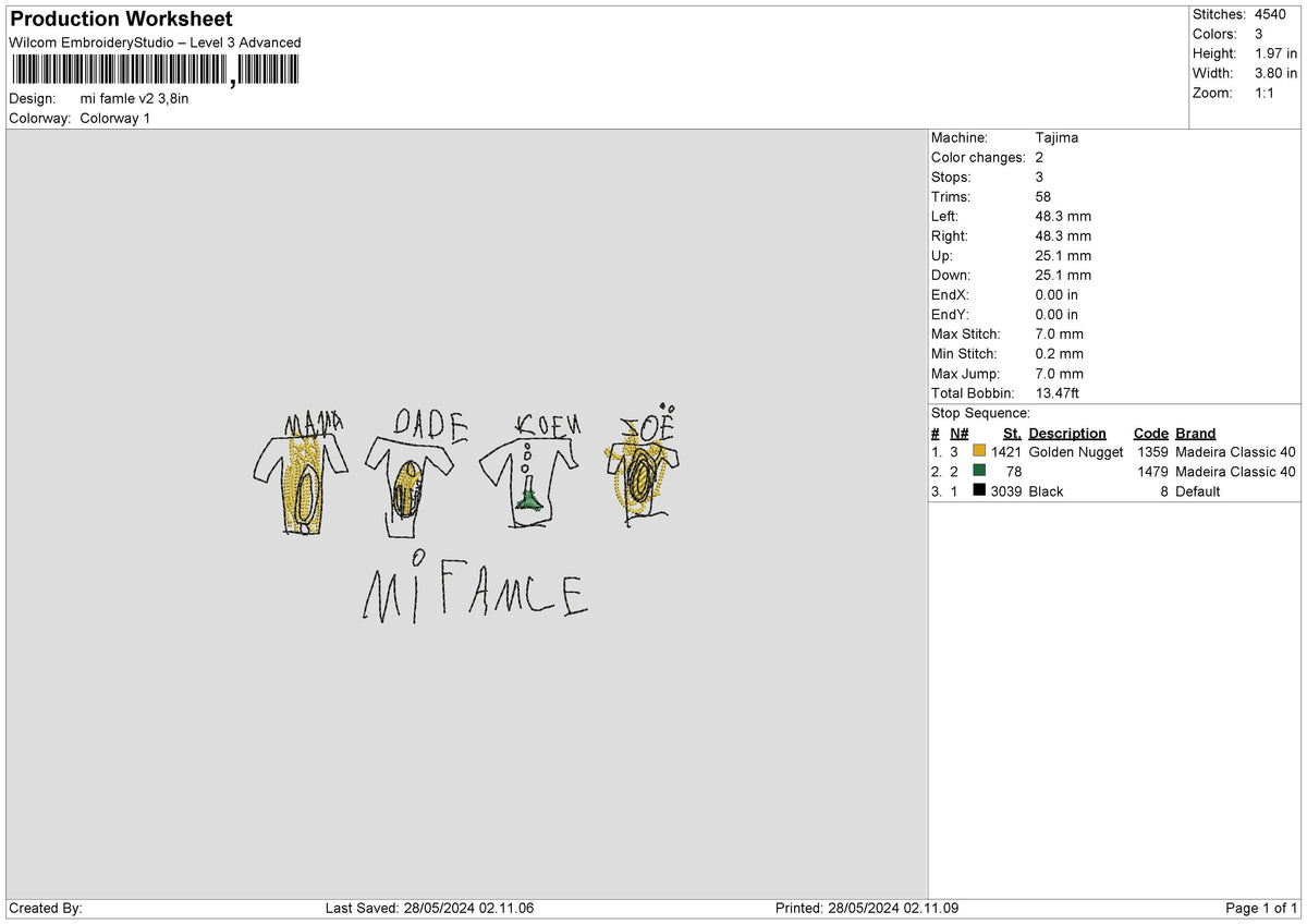 Famltext V2 Embroidery File 6 sizes