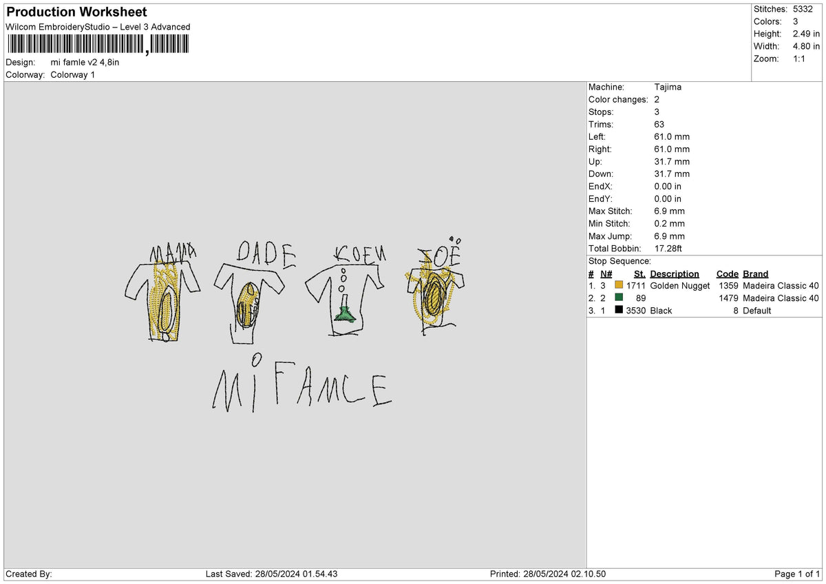 Famltext V2 Embroidery File 6 sizes