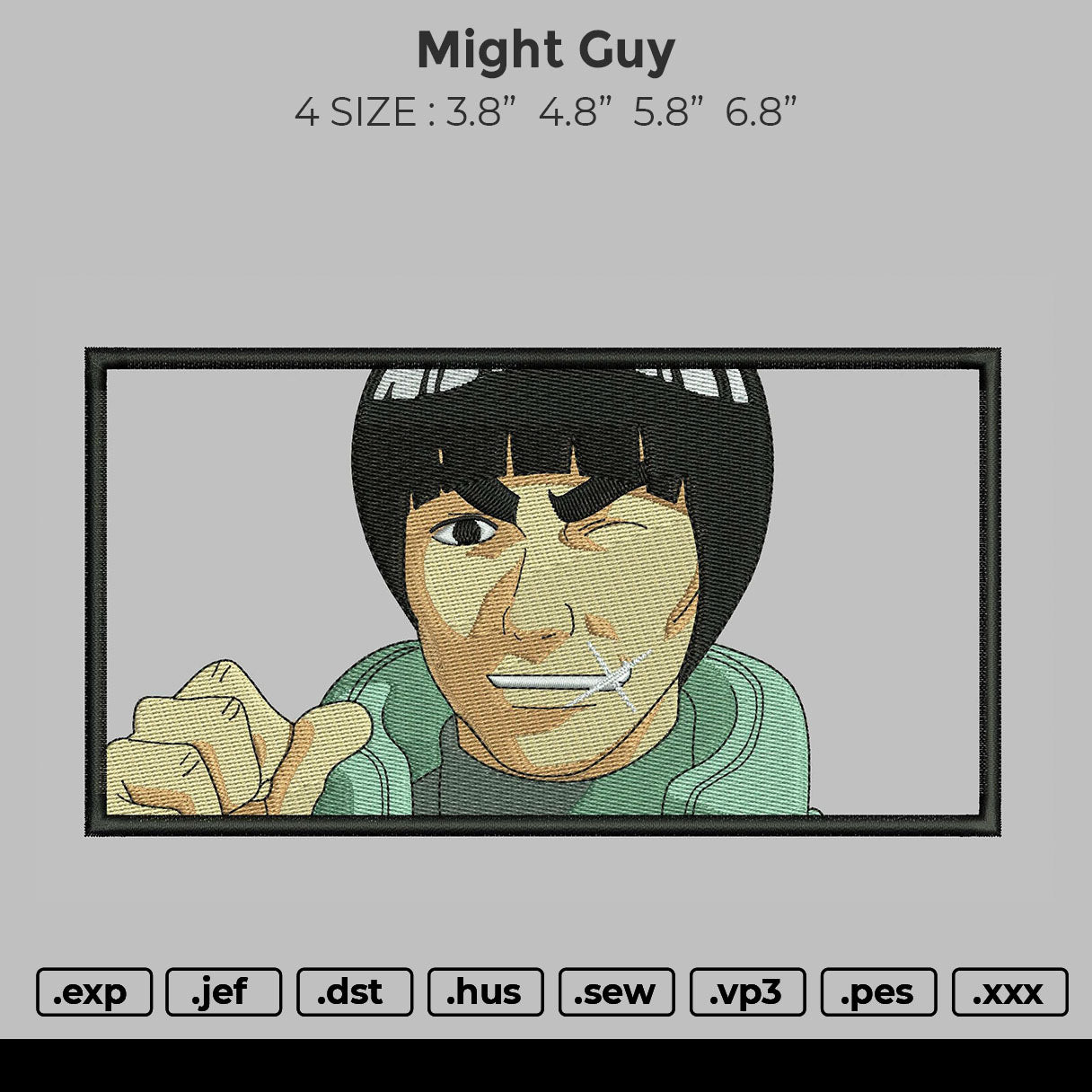 Might Guy Embroidery