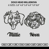 Dogs Head Millienova Embroidery File 6 sizes