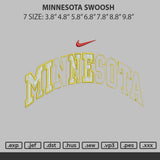 Minnesota Swoosh Embroidery File 6 sizes