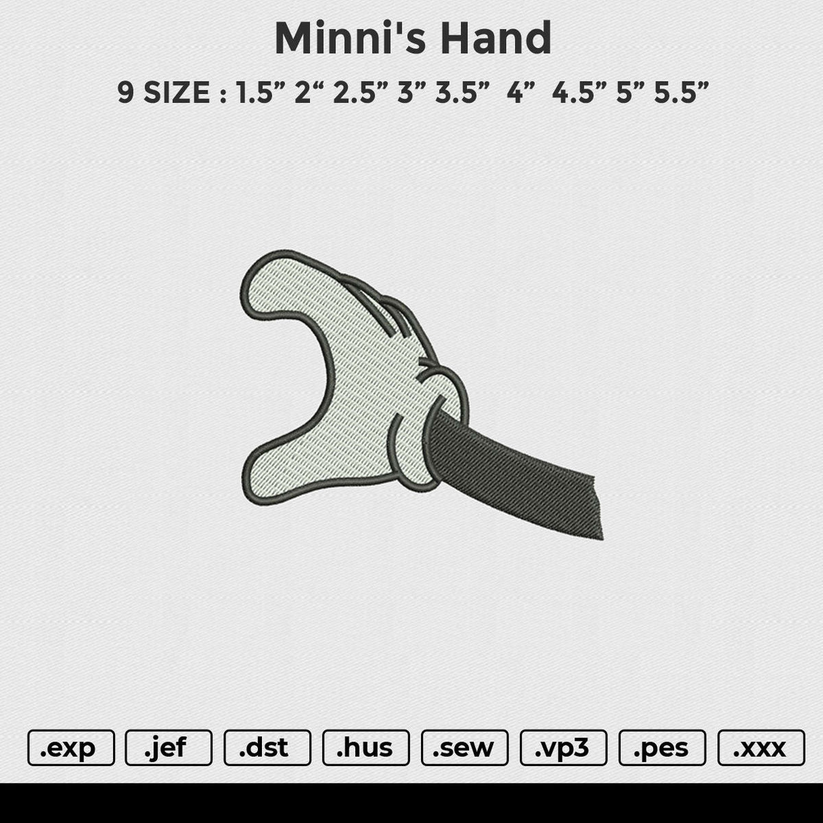 Minni's hand Embroidery File 6 size