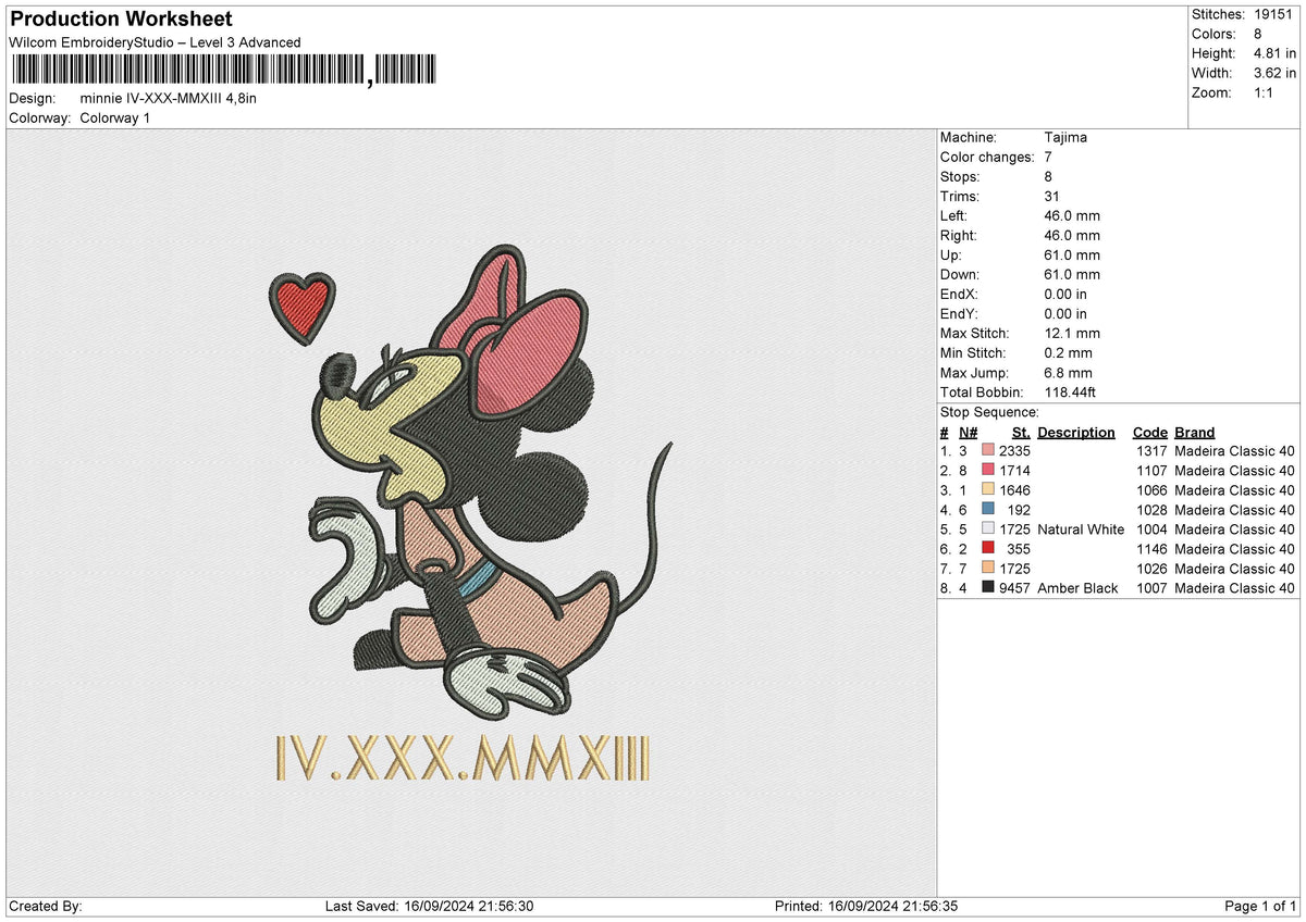 Mickey IV-XXX-MMXIII Embroidery File 6 size