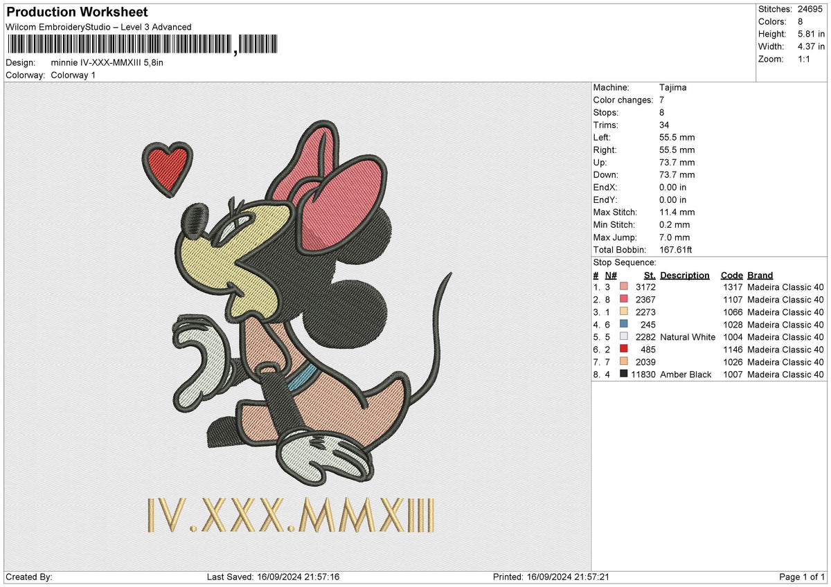 Mickey IV-XXX-MMXIII Embroidery File 6 size