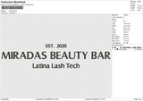 miradas Embroidery File 6 size