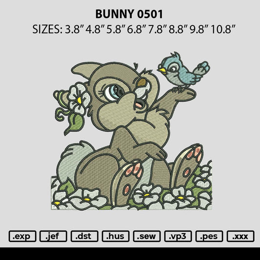 Bunny 0501 Embroidery File 6 sizes