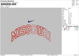 Missouri Swoosh Embroidery File 6 sizes