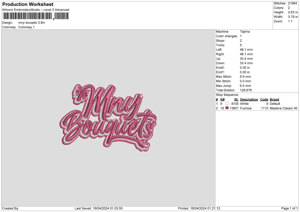Mnytext Embroidery File 6 sizes