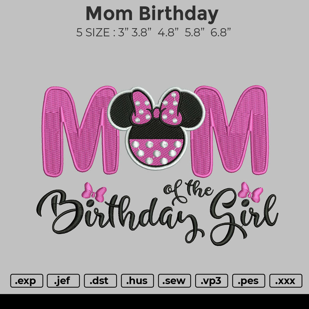Mom Birthday Embroidery