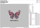 Monarca Embroidery File 6 sizes