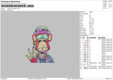 Monkey Character Embroidery File 6 sizes