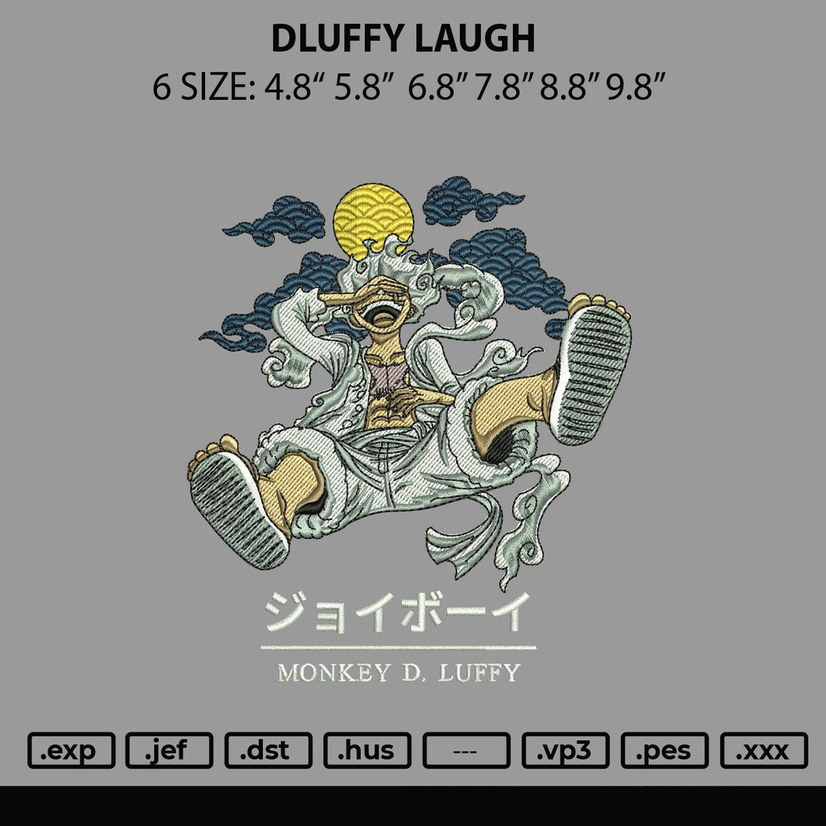 Dluffy Laugh Embroidery File 6 sizes