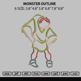 Monster Outline Embroidery File 6 sizes