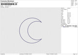 Moon Outline Embroidery File 6 size