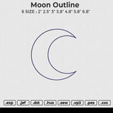 Moon Outline Embroidery File 6 size