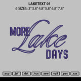 Laketext 01 Embroidery File 6 sizes