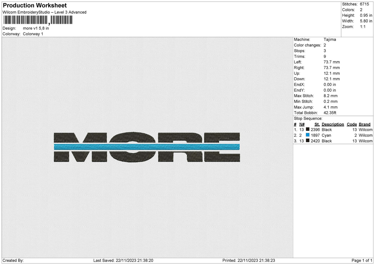 More v1 Embroidery File 6 size