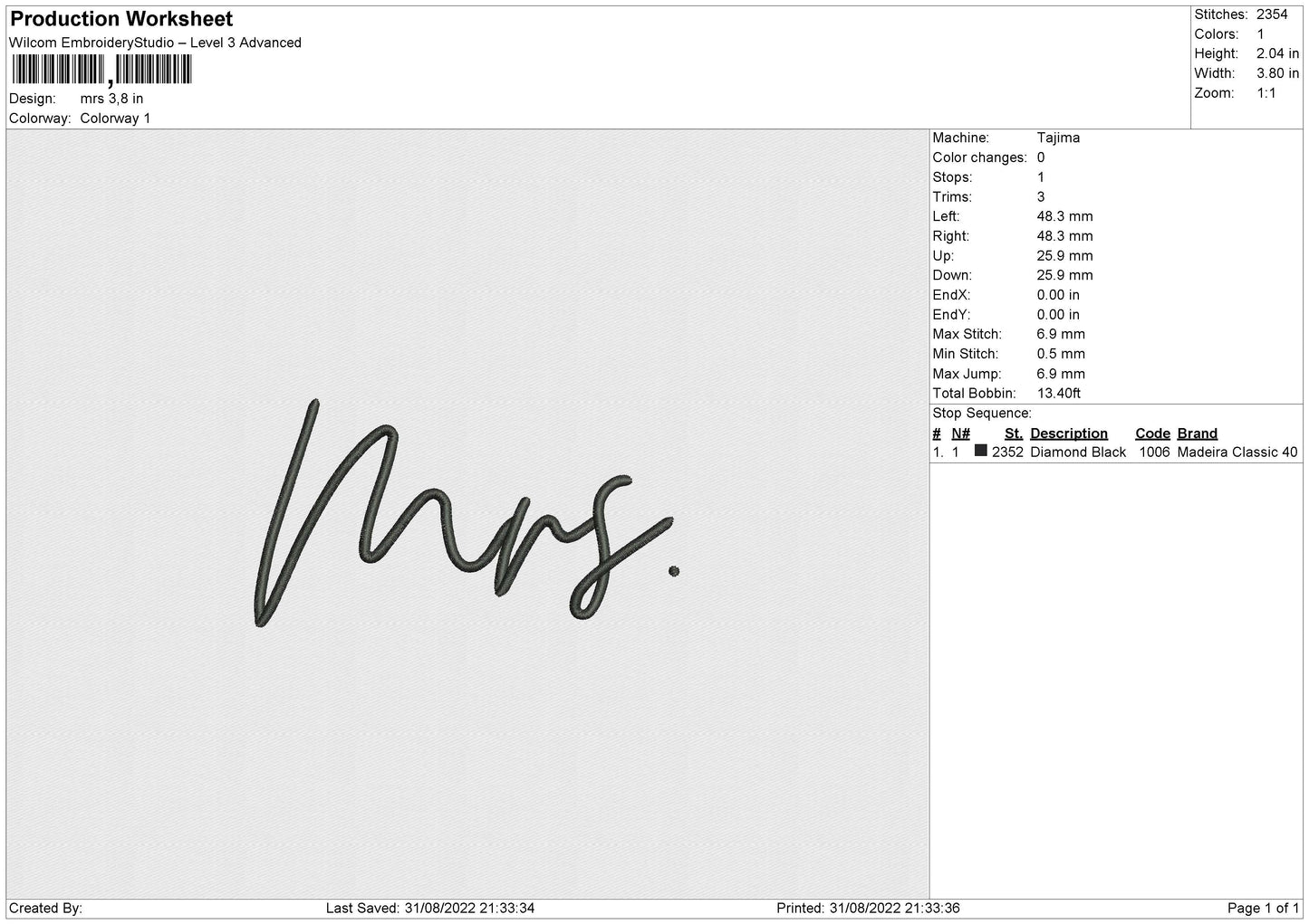 Mrs Embroidery