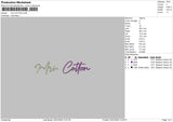 Cotton Text Embroidery File 6 sizes