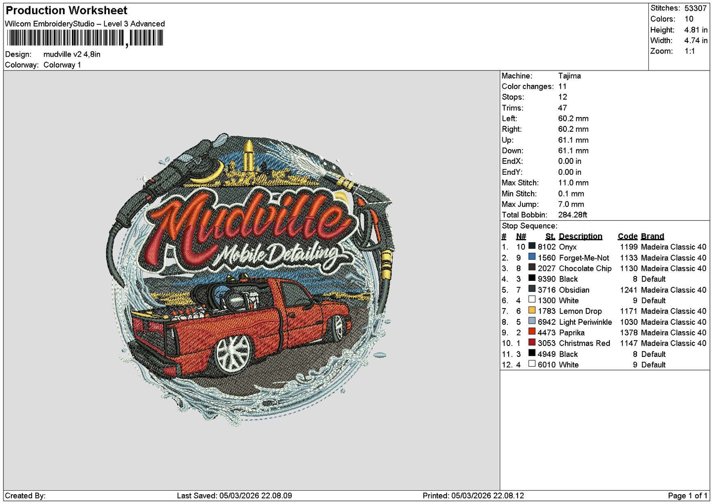 Red Car 0503 Embroidery File 6 sizes