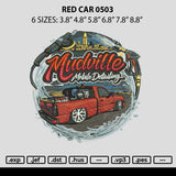 Red Car 0503 Embroidery File 6 sizes