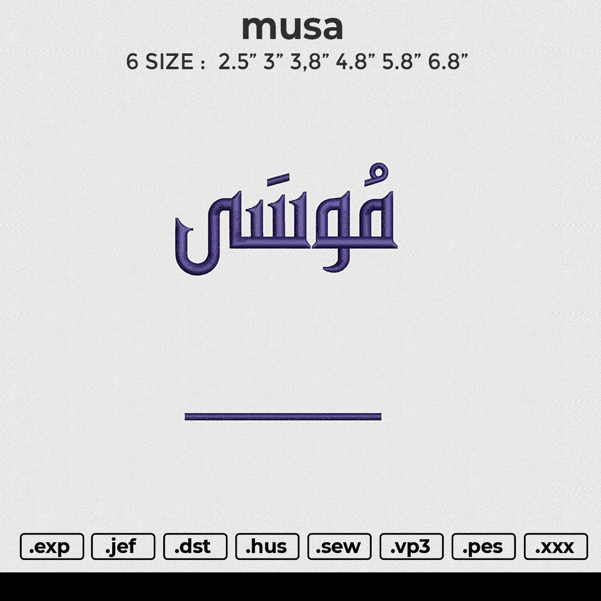 Musa Embroidery File 6 size