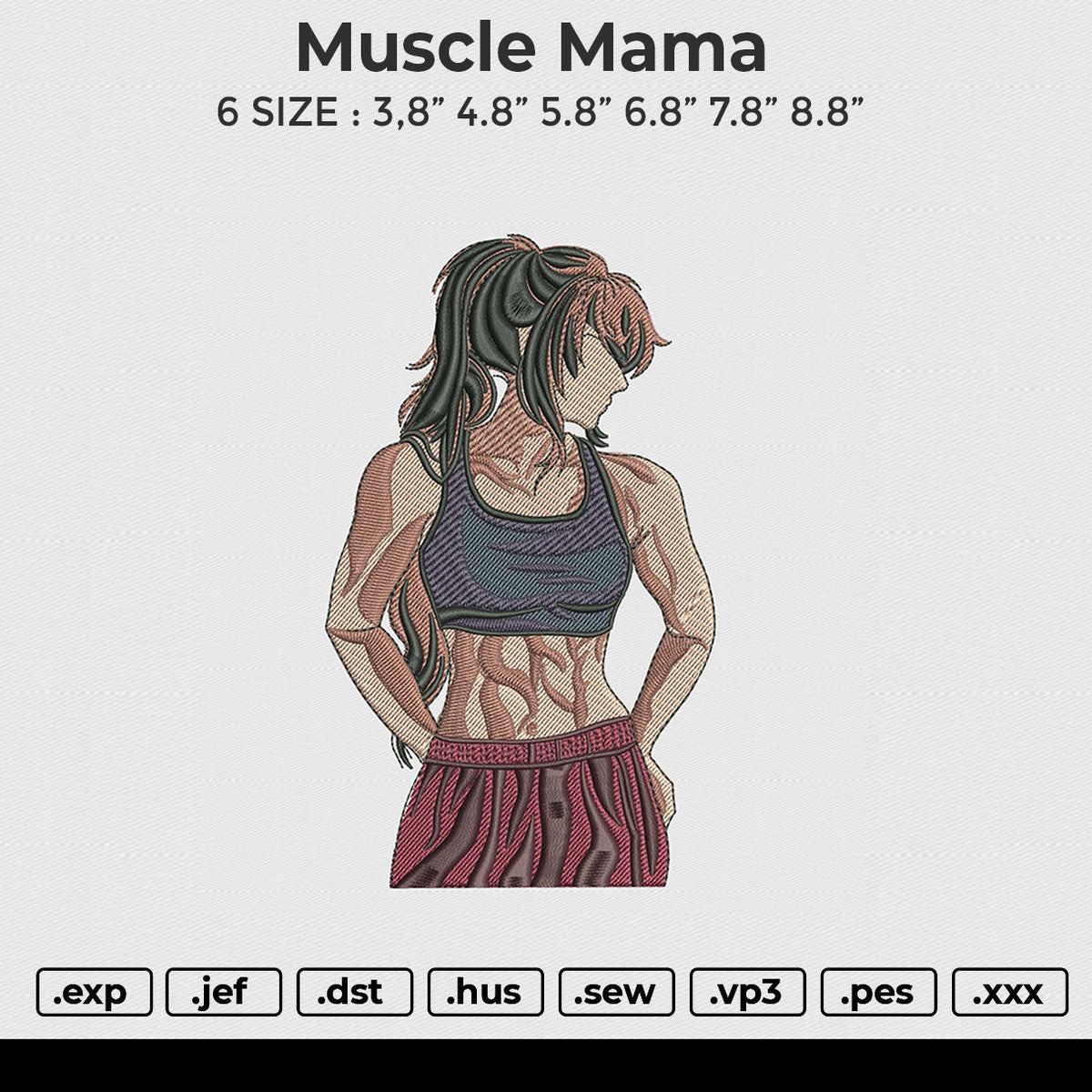 Muscle mama no face Embroidery