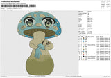 Mushroom Character Embroidery File 6 size
