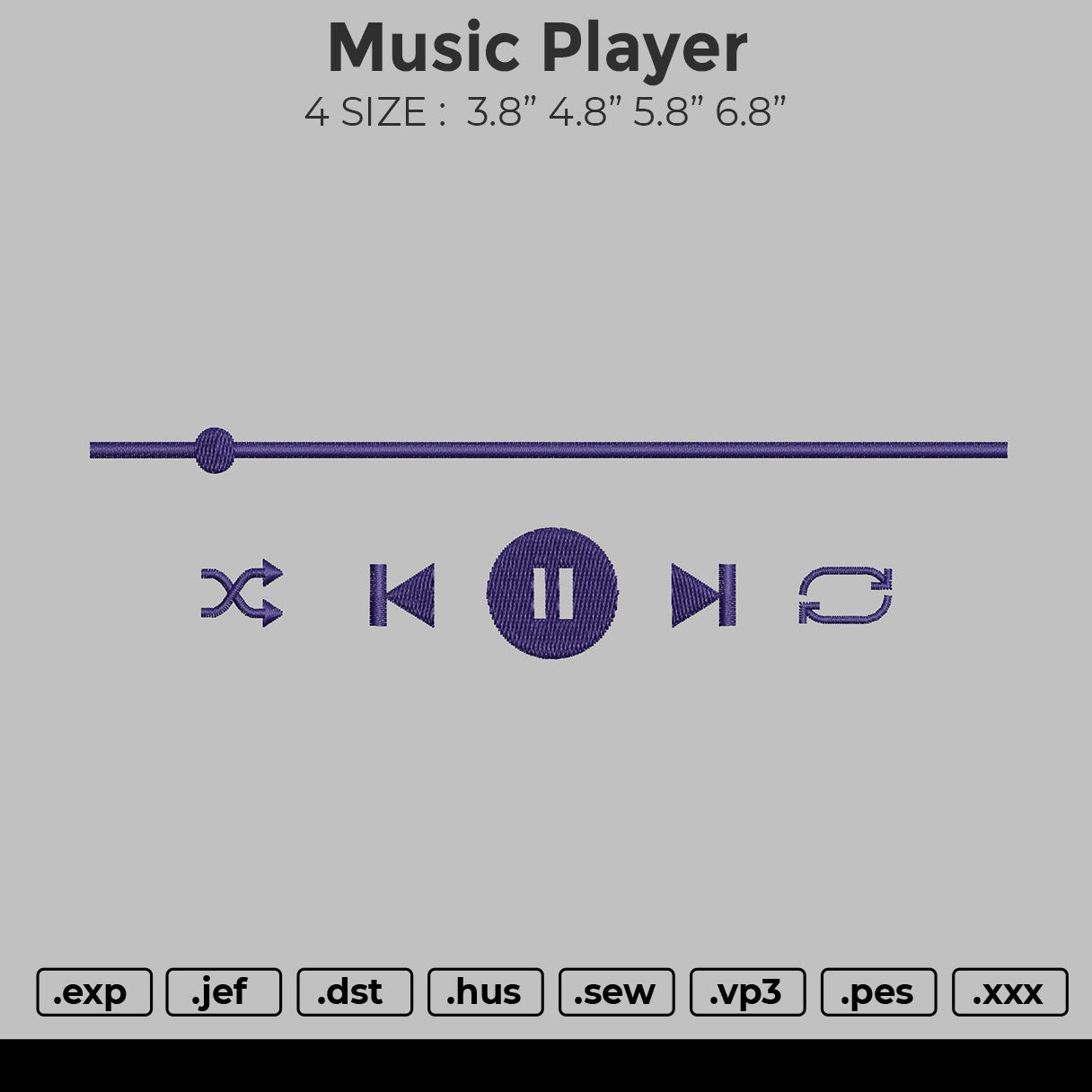 Music Player Embroidery