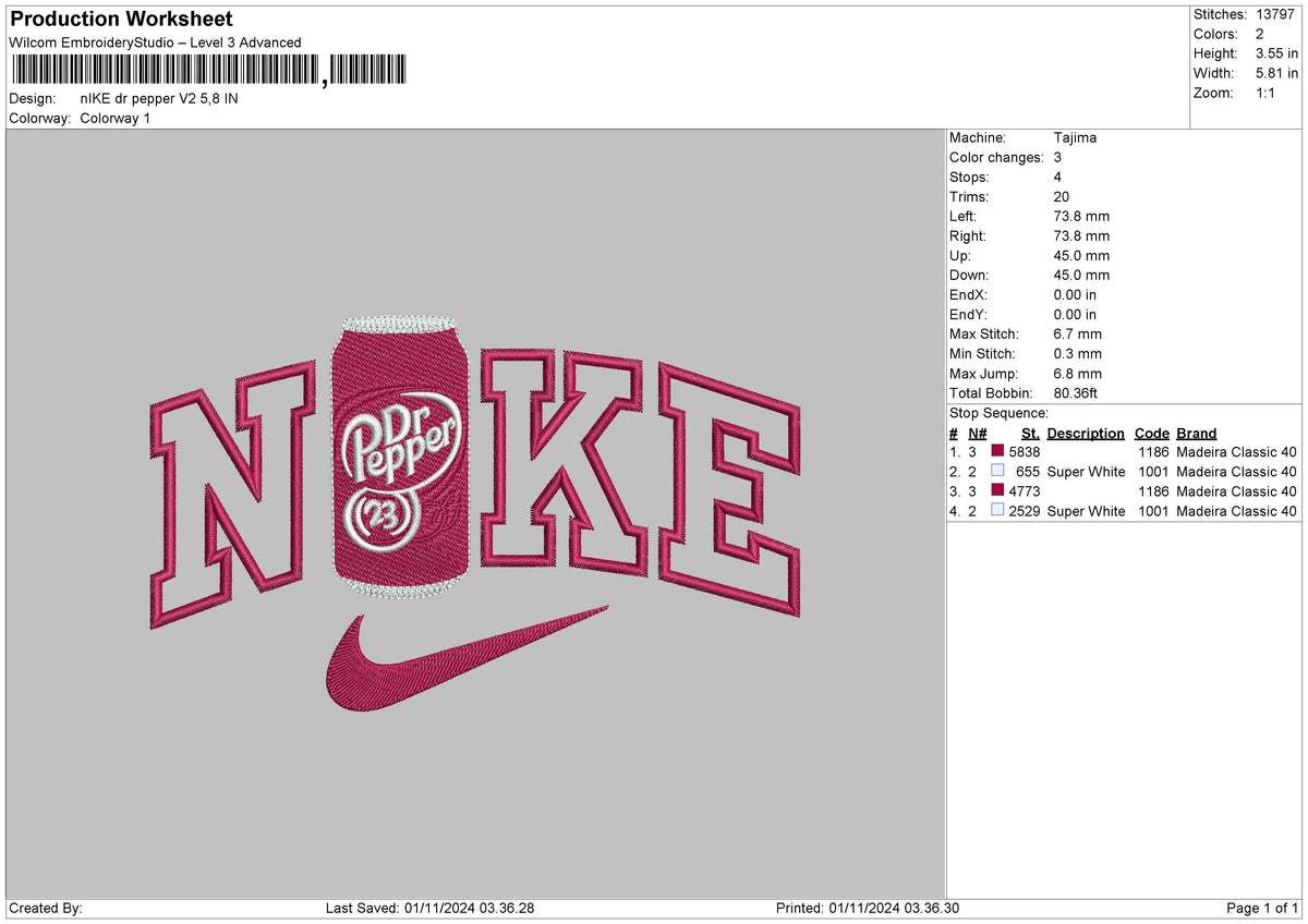 Nike Pepper 02 Embroidery FIle 6 sizes
