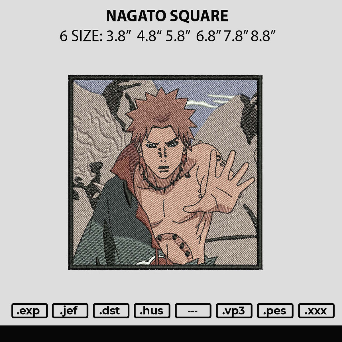 Nagato Square Embroidery File 6 sizes