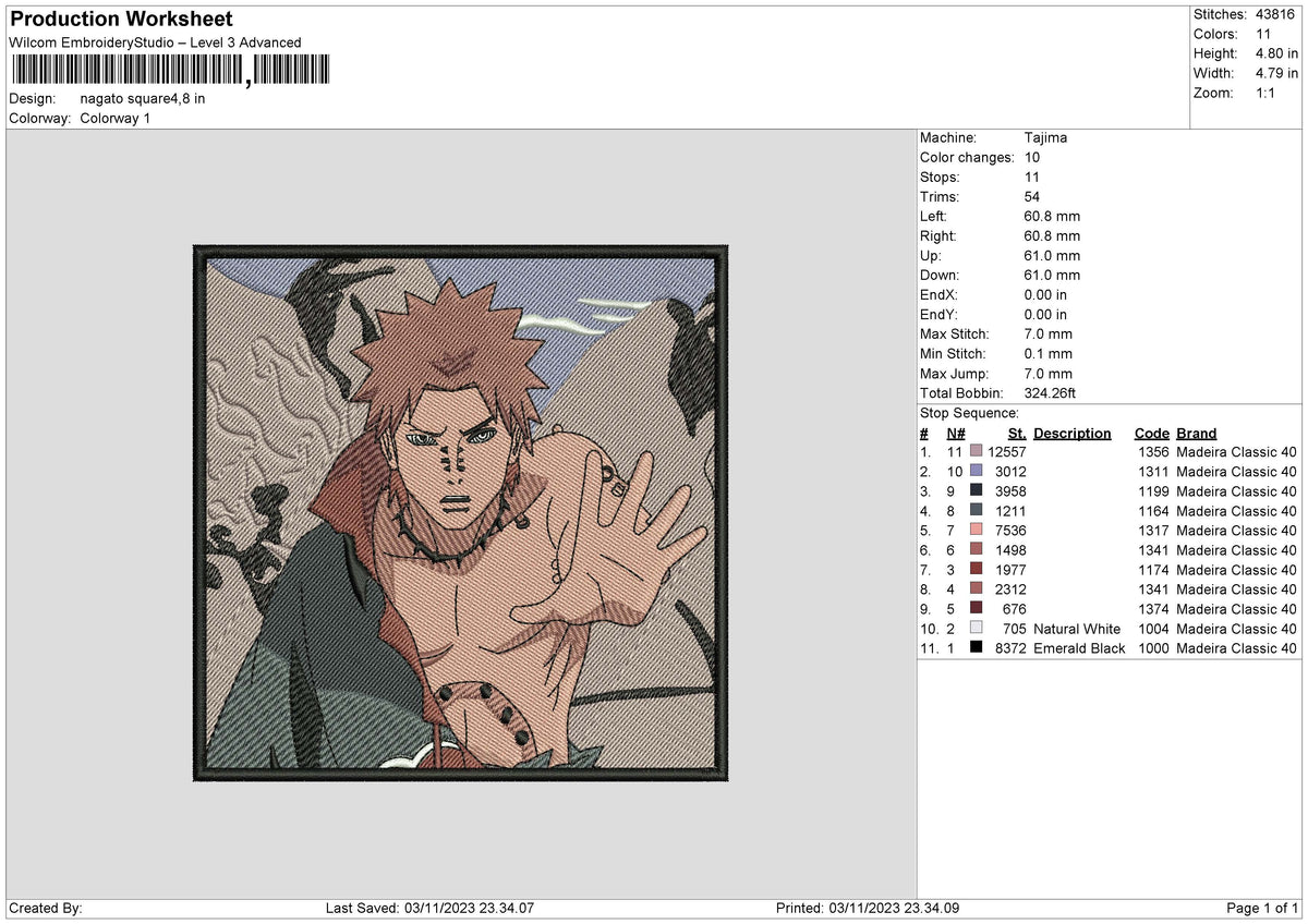 Nagato Square Embroidery File 6 sizes