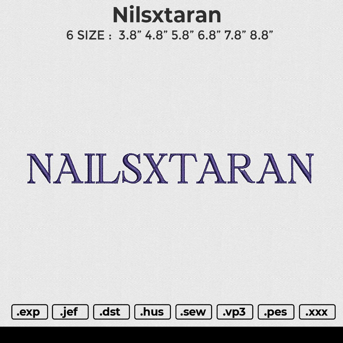 Nailsxt Embroidery File 6 size