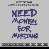 Needtext 0603 Embroidery File 6 sizes