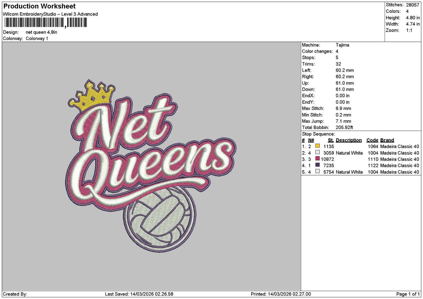 Queenstext 1403 Embroidery File 6 sizes