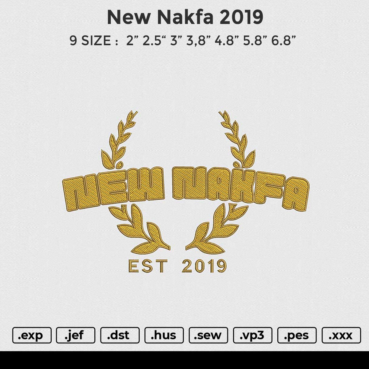 New Nakfa 2019 Embroidery 6 Size