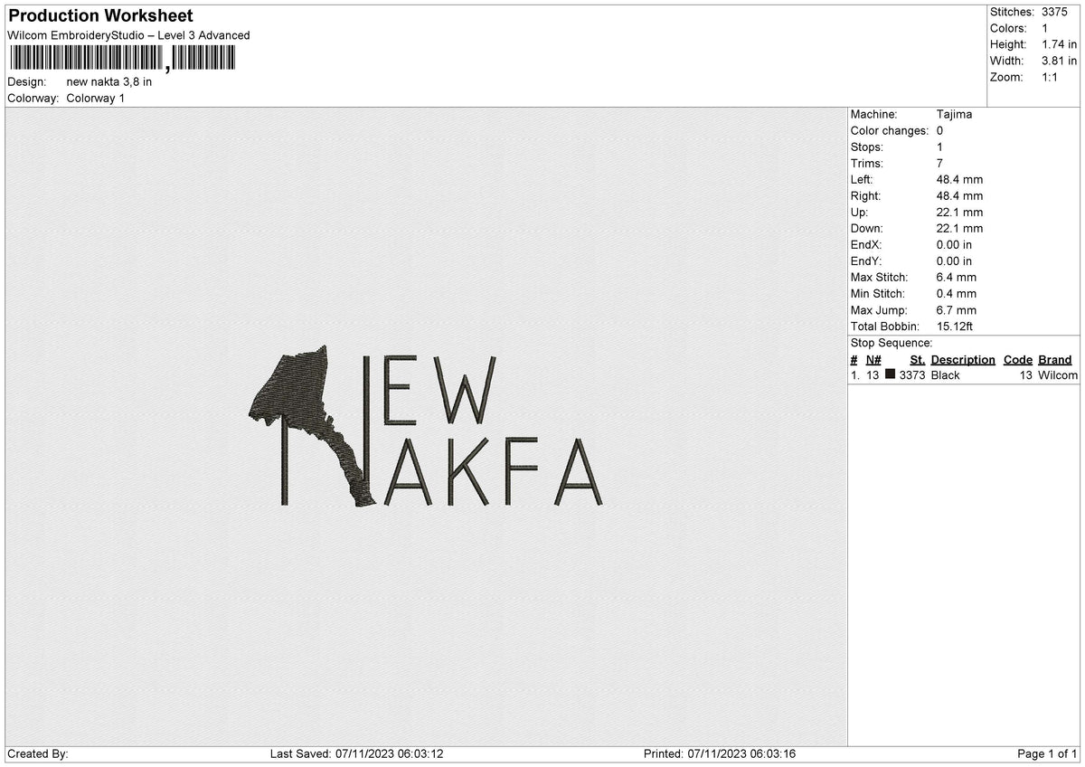 New Nakta Embroidery File 6 size
