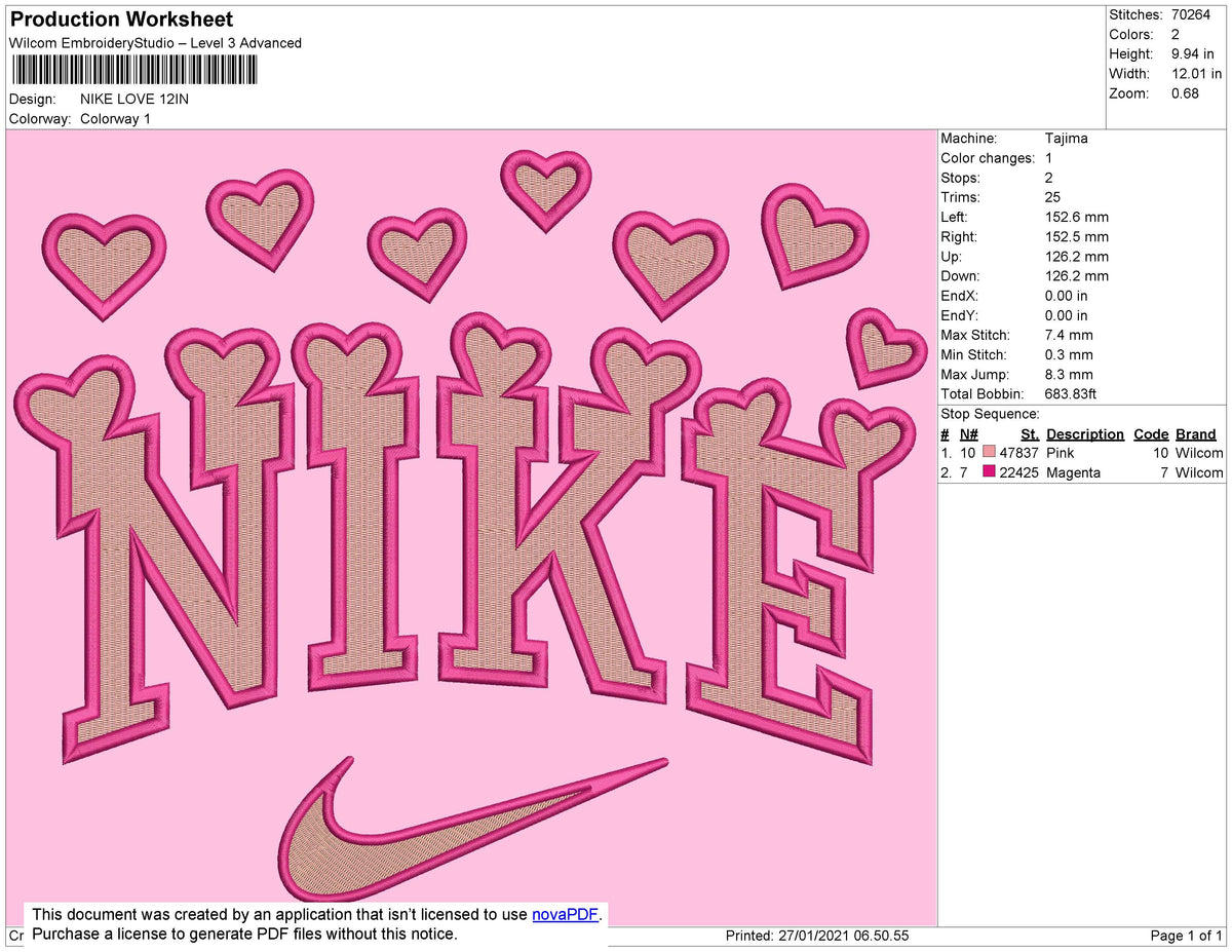 Nike Hearts Embroidery