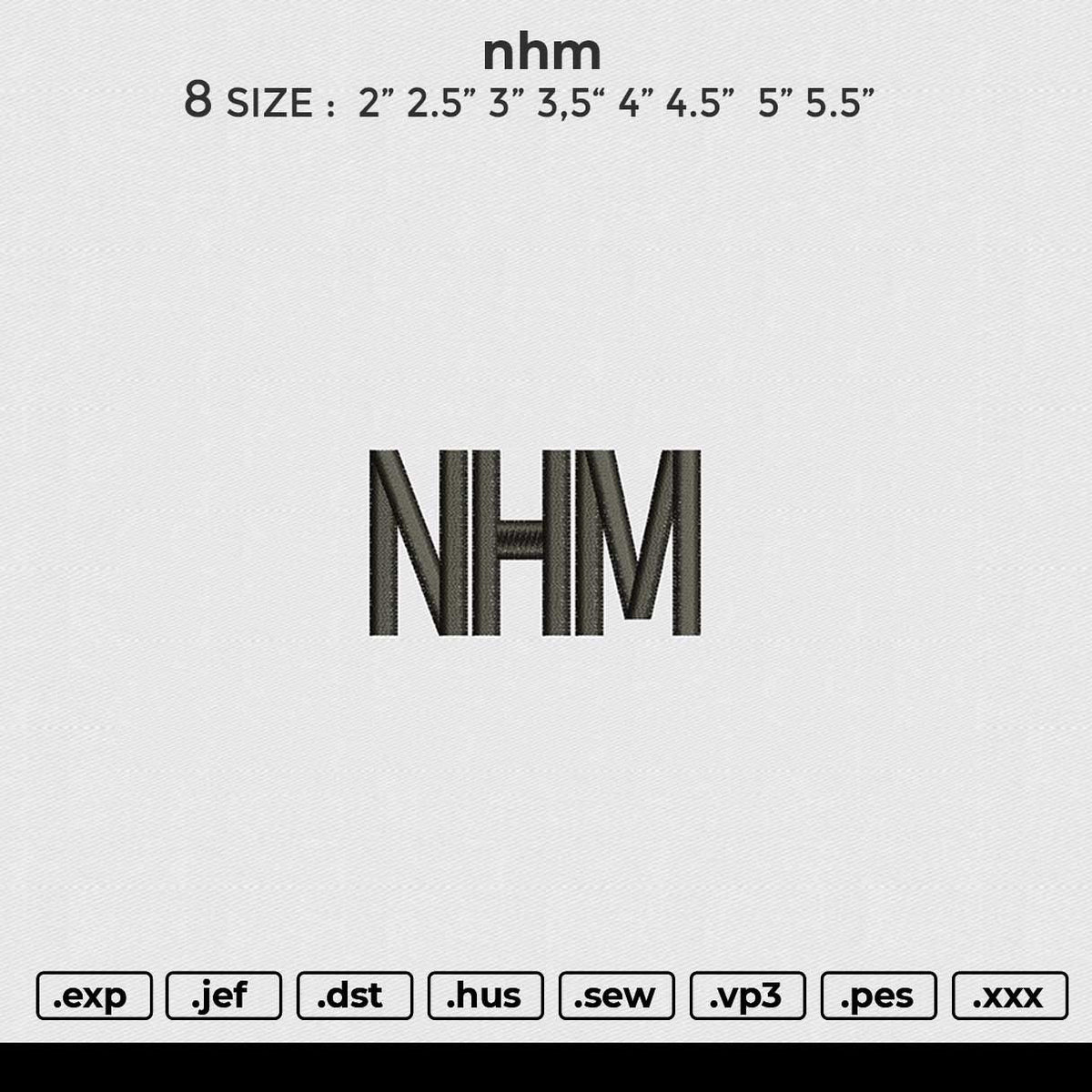 Nhm Embroidery File&nbsp;6 size
