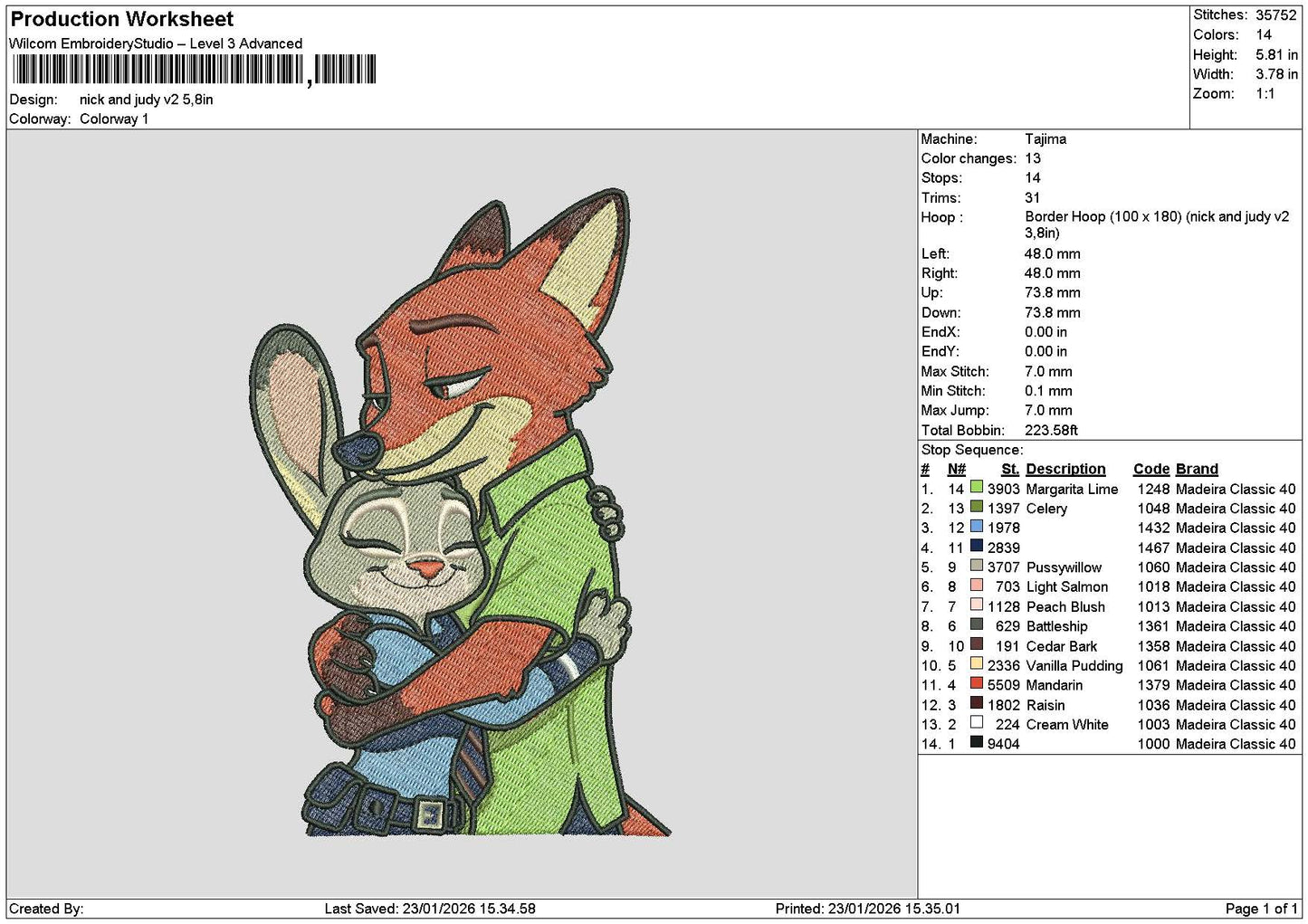 Fox Hug Embroidery File 6 sizes