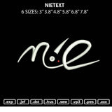 Nietext Embroidery File 6 sizes