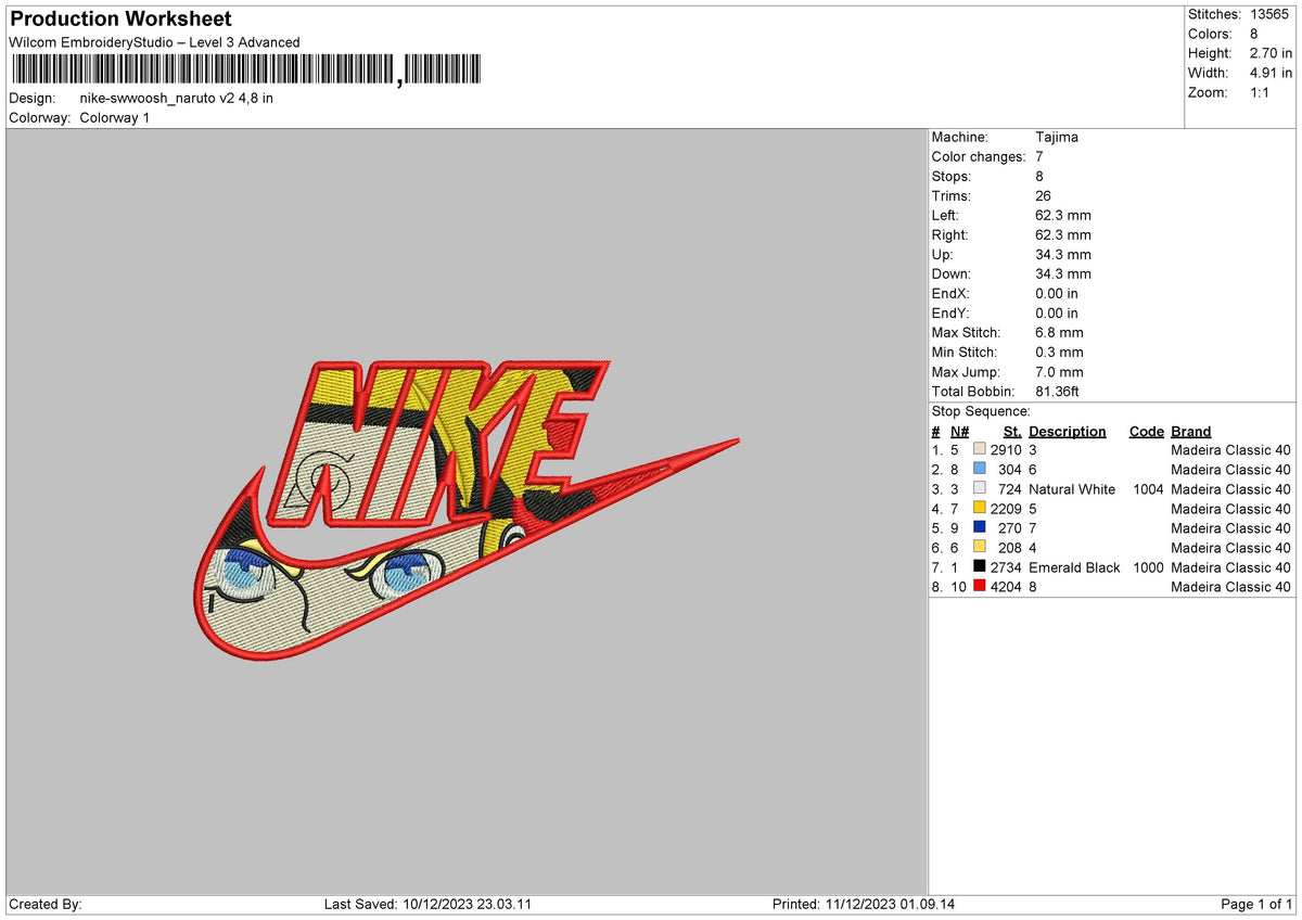 Nike Swoosh Narutov2 Embroidery File 6 sizes
