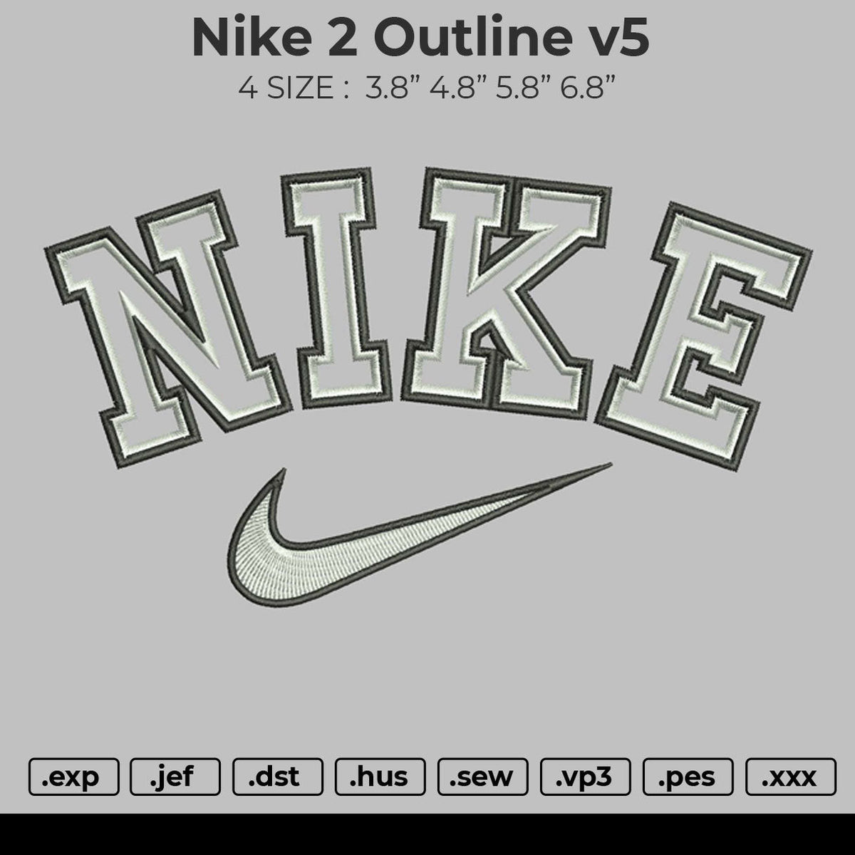 Nike 2 Outline v5 Embroidery